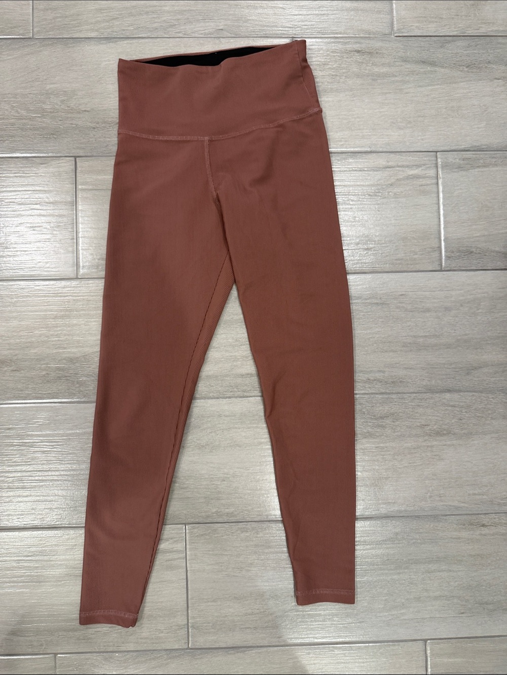Strut This Women's Ribbed Leggings - Dusty Rose (Medium)